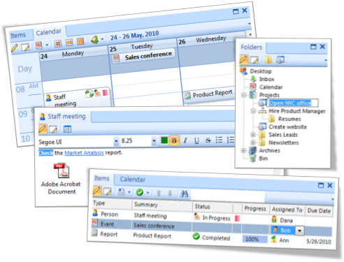 Project management software, task management software and calendar software