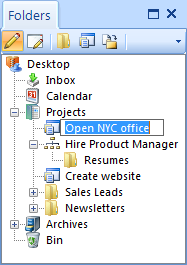 Manage projects and folders